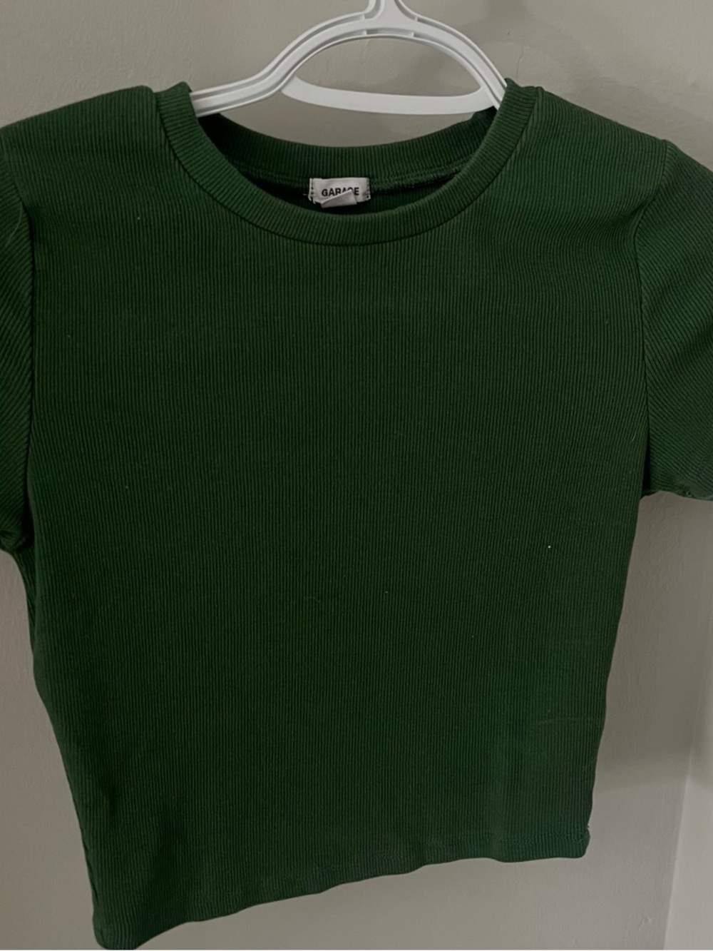 Garage Ribbed Crew Tee - Dark Green